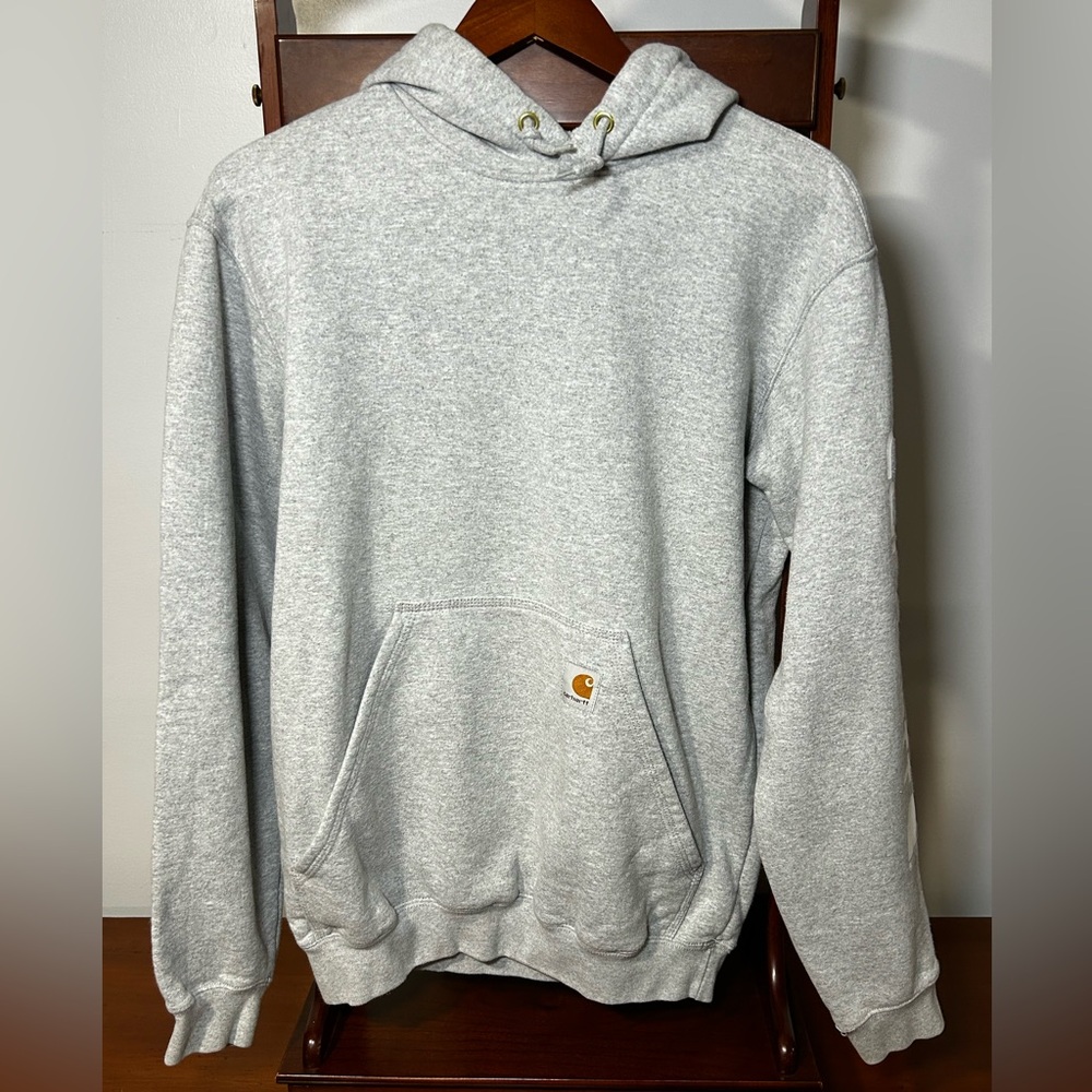Carhartt Men's Small Light Gray Hoodie, Sweatshirt, Original Fit, Pocket, Hood
